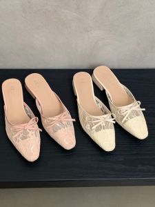 Giày Mule Bệt Thắt Dây Phong Cách Trung Quốc Elegante