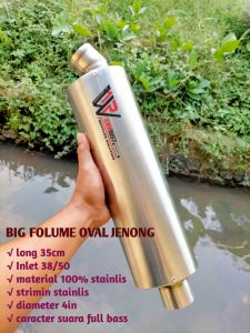 silincer slincer knalpot racing original AWR trioval tabung 4in Inlet 50