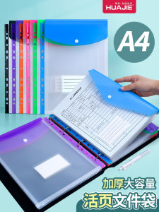 Túi Đựng Tài Liệu Nhựa Dày HuaJie 11 Lỗ Trong Suốt A4 Túi Đựng Tài Liệu Hồ Sơ Túi Đựng Tài Liệu Có Khóa Kéo Chống Thấm Nước