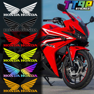 2pcs Honda Motorcycle Reflective Wing Sticker Honda LOGO Fuel Tank Decorative Decal 3D Resin Gel Sticker