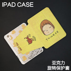 Acrylic Meditation NANA Rotating iPad Case Protective Shell Hard Shell Air5/6 Apple 24 pro 11/10.9 Shell iPad 10.2 Anti-Fall Pen Slot Mini4/5/6/7