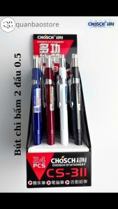 Bút viết chì bấm 2 đầu Chosch CS-311 0.5 mm. Bao gồm 1 đầu chì bấm o.5mm và 1 đầu bút bi 0.5mm.