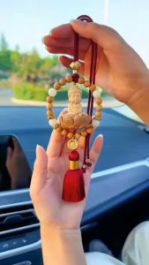 [Tặng Hộp Gấm] Khánh treo xe ô tô phật thích ca muni quan âm bằng gỗ Đàn hương cao cấp 2024 - Treo xe ô tô phong thủy