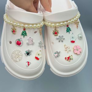 Crocs Jibbitz Charms Shoe Accessories DIY Cartoon Buckle Detachable Alloy Christmas Series Shoe Flower Cute Decoration Pearl Shoe Chain for Crocs