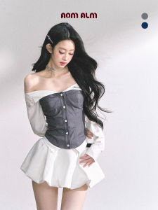 SHAOYEYAN | Áo Thun Hè Ngắn Tay Voan Off-shoulder