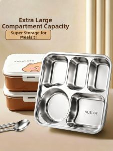 YOULUNMEI | Portable Thermal Large-capacity Stainless Steel Lunch Box 5 Compartment