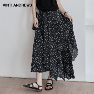 Floral Irregular High Waist Skirt