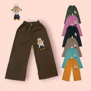 Paket Hemat Isi 5 Pcs Labubu Celana Kulot Anak Kancing Usia 1-13 Tahun Bahan Crinkle