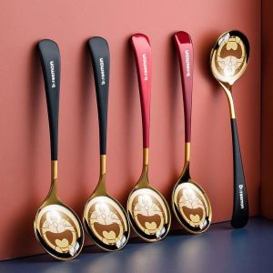 ช้อน ช้อนสแตนเลส อย่างหนา 4 สี ช้อนเกาหลี ลายการ์ตูนโดราเอมอนน่ารัก ช้อนสแตนเลสหนาช้อนกลม