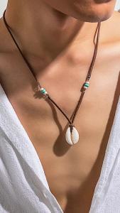 Vòng Cổ Mặt Dây Chuyền Vỏ Sò Bohemian Chất Liệu Nhung Nâu Kiểu Dáng Choker Dành Cho Nam Trang Sức Dự Tiệc Thường Ngày Của Salircon Chất Liệu Acrylic Hình Học.