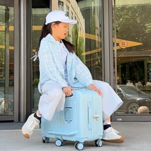 Parents Travel Helper! 20in Ride-On Cabin Case for Kids w/ Cup Holder Converts to a Rideable Trunk PWD Lock Durable Suitcase for Boys & Girls