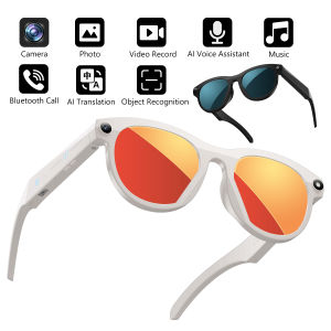 Camera Smart Glasses AI Translation Bluetooth Call Photo Take Video Record Music Headphones Outdoor Sports Fashion Sunglasses