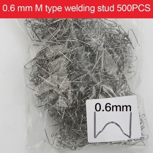 500 Chiếc Máy Hàn Nhựa Nóng Dập Ghim Cắt Sẵn Tôn Gợn Sóng 0.8/0.6 Mm Dụng Cụ Hàn Bằng Thép Không Gỉ Để Sửa Chữa Thân Xe