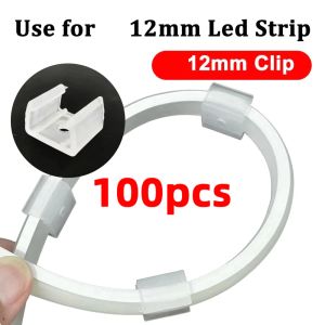 HOHODALINK Klem LED Strip Transparan/Led Strip Lights Clamp/Klem Lampu Led Klem Lampu LED Neon Fex 1 Plastik Isi 100 PCS 220V 12MM Braket LED Neon Flex Lampu Selang SMD Klem Neon