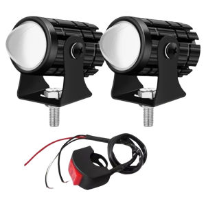 [Dienymotors] 2Pcs Motorcycle LED Spotlight 8000LM Hi-Lo Beam Bright Yellow and White Dual Color Work Light for Enhanced Visibility and Safety