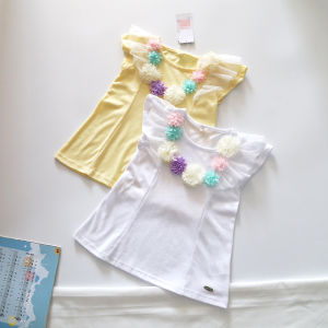 Áo Thun Tay Ngắn Cổ Tròn Dáng Chữ a Cho Bé Gái Mùa Hè Áo Thun Cotton Polyester Phong Cách Nhật Bản Thường Ngày Cho Trẻ Em