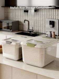 Food Grade Sealed Moisture Proof Bug Proof Rice Barrel Home Use Large Capacity 5L above Kitchen Storage Container Nordic Style