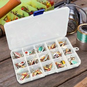 30pcs Premium Metal Spoon Spinner Fishing Lures- Artificial Bait with Colorful Designs for Bass Trout Perch