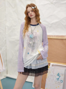 Unifree | Stripe Spliced Womens Long Sleeve T-Shirt