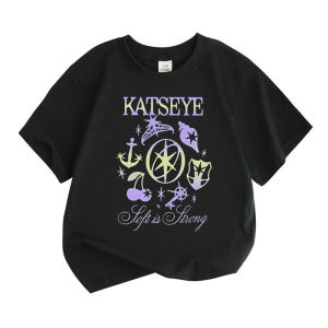 Bandai | KATSEYE Collection: Korean Girl Group Childrens T-shirt Summer Top Cotton Short-sleeved Suitable for Young Children.