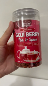 Diva Organics Organic Goji Berry Tea & Spice 100g | All Natural Antioxidant-Rich Superfood Tea Blend for Immune System Caffeine Free Sugar Free