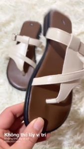 xỏ ngón phối mác vuông không rỉ sandal đi biển dép lê quai mảnh da mềm êm kèm ảnh thực
