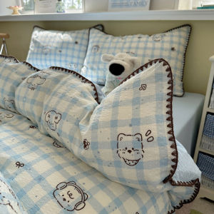 KAMONI | Bộ Đồ Chăn Ga Gối 2 Lớp Không Phải Cotton Toàn Phần 4 Món