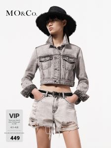 MO&Co. | Summer Faded Ripped Denim Jacket