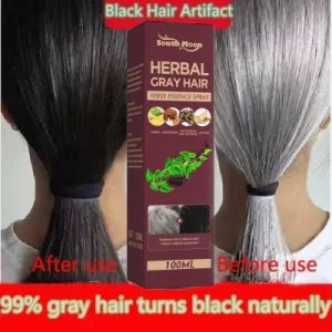Herbal Essence Serum Hitam Alami - Semprot Pewarna Abu-abu & Putih Mencegah Rontok/Menutrisi Ekstrak Tanaman (100ml)