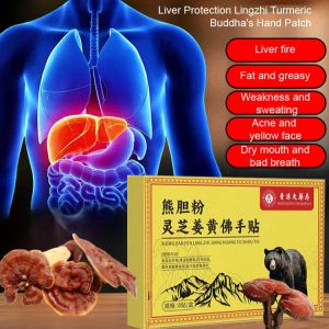 Liver Care Patch With Ganoderma Turmeric Bergamot Natural Detox Formula Improves Sleep Reduces Fatigue 8 Count