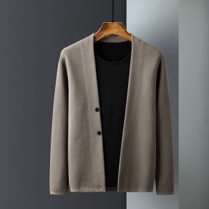Fashionable V-Neck Mens Knitwear Casual Versatile Korean Style Spring Autumn Business Casual Long Sleeve Sweater