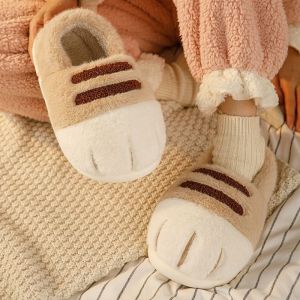 Cute Cat Claw SlippersTrendy Plush Outerwear Warm Couples Cotton Slippers Student Favorite High Aesthetic Value