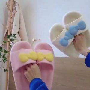 สวมโบว์ รองเท้าสวมแฟชั่น รองเท้าผู้หญิง สวม ริบบ้อน รองเท้าสวมน่ารัก พื้นนิ่ม ใส่สบาย รองเท้าแฟชั่นเกาหลี Cute and more