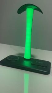 【🔥SG SELLER🔥】RICHMENTGADGET Wireless Charger with RGB Headphone Stand With ChargerGaming Headset Stand For Desk AccessoriesComputer Gaming Accessories For DeskHeadphone Holder RGB LED Colorful Wireless Charging StationGaming Gifts For Airpods Stand