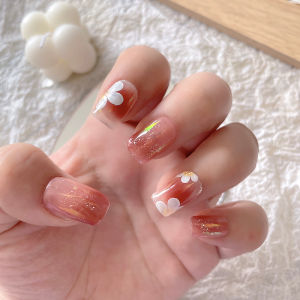 เทปตกแต่งเล็บแฮนด์เมด ช่วงต้นฤดูใบไม้ผลิ ต้นกำเนิดสีม่วง แก้ว แก้วน้ำมัน แผ่นเล็บใส่ได้ แผ่นเล็บที่สวมใส่ได้