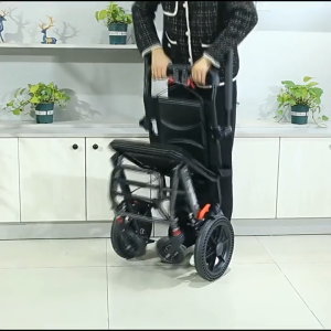Ultra Lightweight Portable Wheelchair Wheelchair Travelwheelchair Elderly Handcart Walker for The Disabled Upgrade To larger Tires Wheel Chair Foldable Lightweight