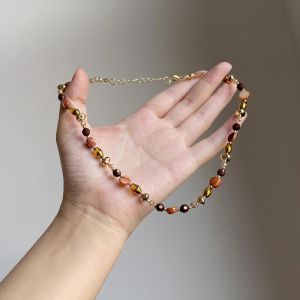 New Chinese Style Vintage Beaded Necklace for Women Elegant White Enhancing Clavicle Chain Artistic Trendy Jewelry Accessory