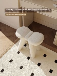 YIZUO | Designer Bow Removable Wash Cream Style Makeup Chair