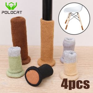 Polocat 4pcs Thickened Felt Chair Foot Cover Table and Chair Foot Pad Wear-resistant Non-slip Silent Chair Leg Protection Cover Decorative Protective Cover / Furniture Accessories