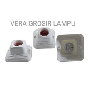 Amasco fiting lampu plafon segi 4 new ABS AMC2704 E27 terminal kuningan