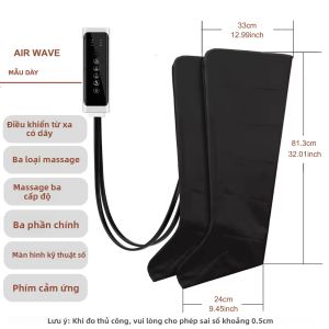 Máy Massage Chân Bằng Khí Nén Pressotherapy 6 Ngăn Hỗ Trợ Dẫn Lưu Bạch Huyết Phục Hồi Chân Chuyên Nghiệp Thư Giãn Trị Liệu Vật Lý Màu Đen