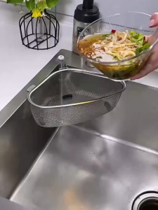 Kitchen Sink Strainer Food Catcher Strainer for Kitchen Corner Hanging Sink Food Catcher Strainer Colander Drain Basket Kitchen Sink Food Waste Filter & Vegetables Fruits Clean