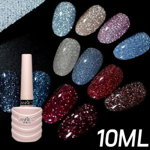 【Perfect Sunfeel】10ml Reflective Glitter Gel Nail Polish 12Color Sparkling Auroras Laser Nails Semi Permanent Soak Off UV Gel Varnish Poly Gel