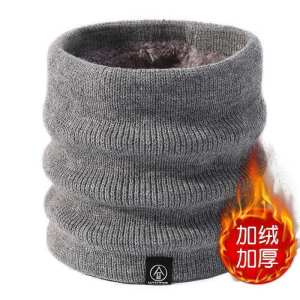 Thickened Fluffy Cotton Neck Warmer for Men And Women Winter Scarf Pure Color Overhead Design Cervical Neck Protection Circle