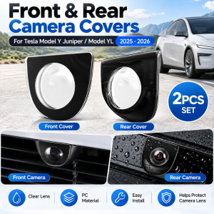For Tesla Model Y Juniper / Model YL 2025-2026 Front & Rear Camera Protector Covers 2PCS