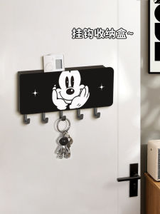 Mickey Mouse Door Back Wall Hook Entrance Hall Key Storage Adhesive Hook Creative Cartoon Coat Hat Storage Home Decor Hooks
