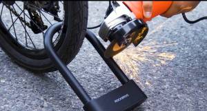 ROCKBROS Smart Fingerprint U Lock Bluetooth Phone Control Smart Lock For Motorcycle Anti-theft Bike Steel Lock Waterproof Rechargeable E-Bike Safety Lock Bike Accessories