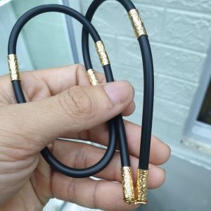 (Có Ký Hiệu-Dùng Như Vàng) Dây Su Đen Bọc Vàng Khắc Rồng Không Phai Cao Cấp-Dây Chuyền dùng lâu dài tắm rửa thoải mái không phai không kiêng mồ hôicó pha vàng bên trong