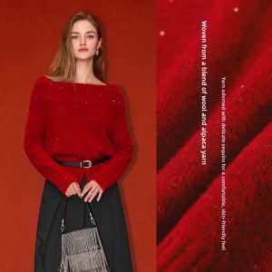 BEIQIANI | Elegant Glitter Off-Shoulder Sweater