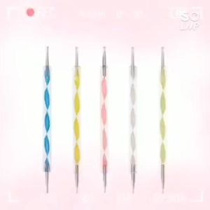 5 Buah/Set Seni Kuku Akrilik Sinar UV GEL Lukisan Menggambar Dotting Pena Kuas Manikur Kit